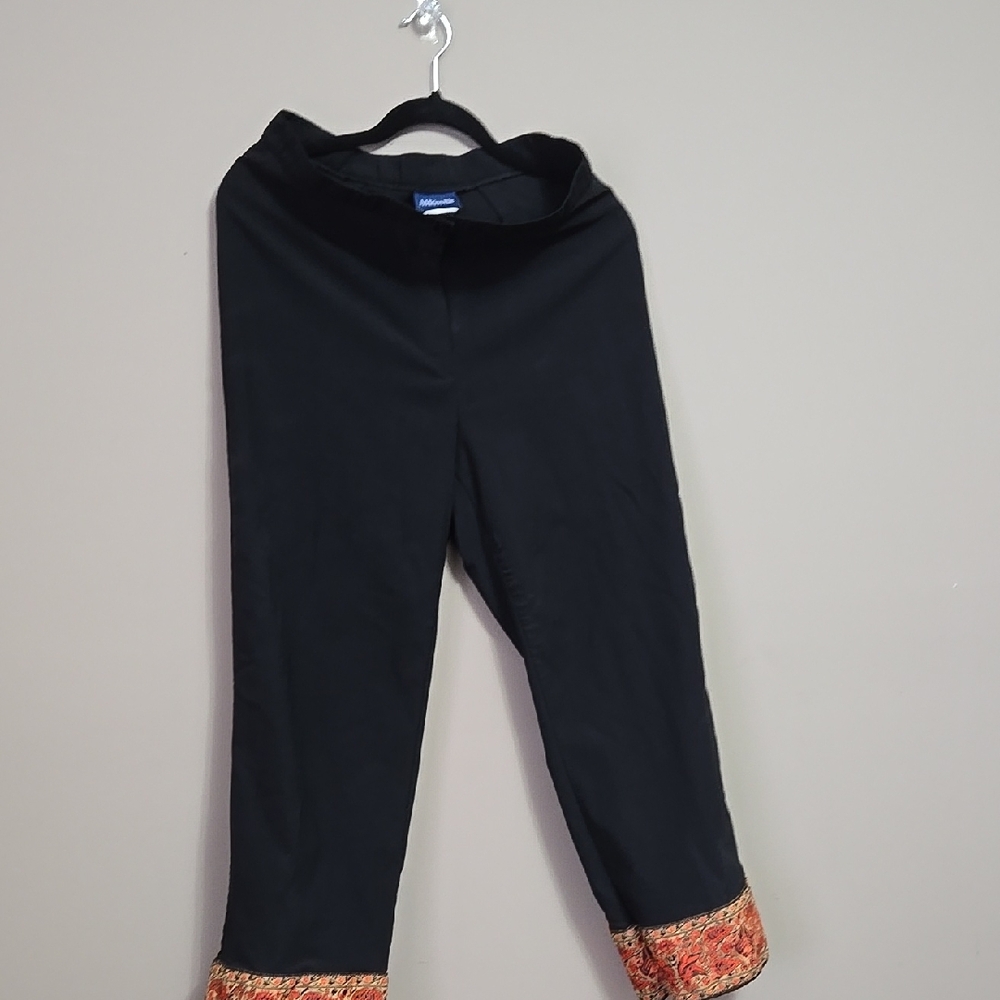 Black Pants with Orange Accents